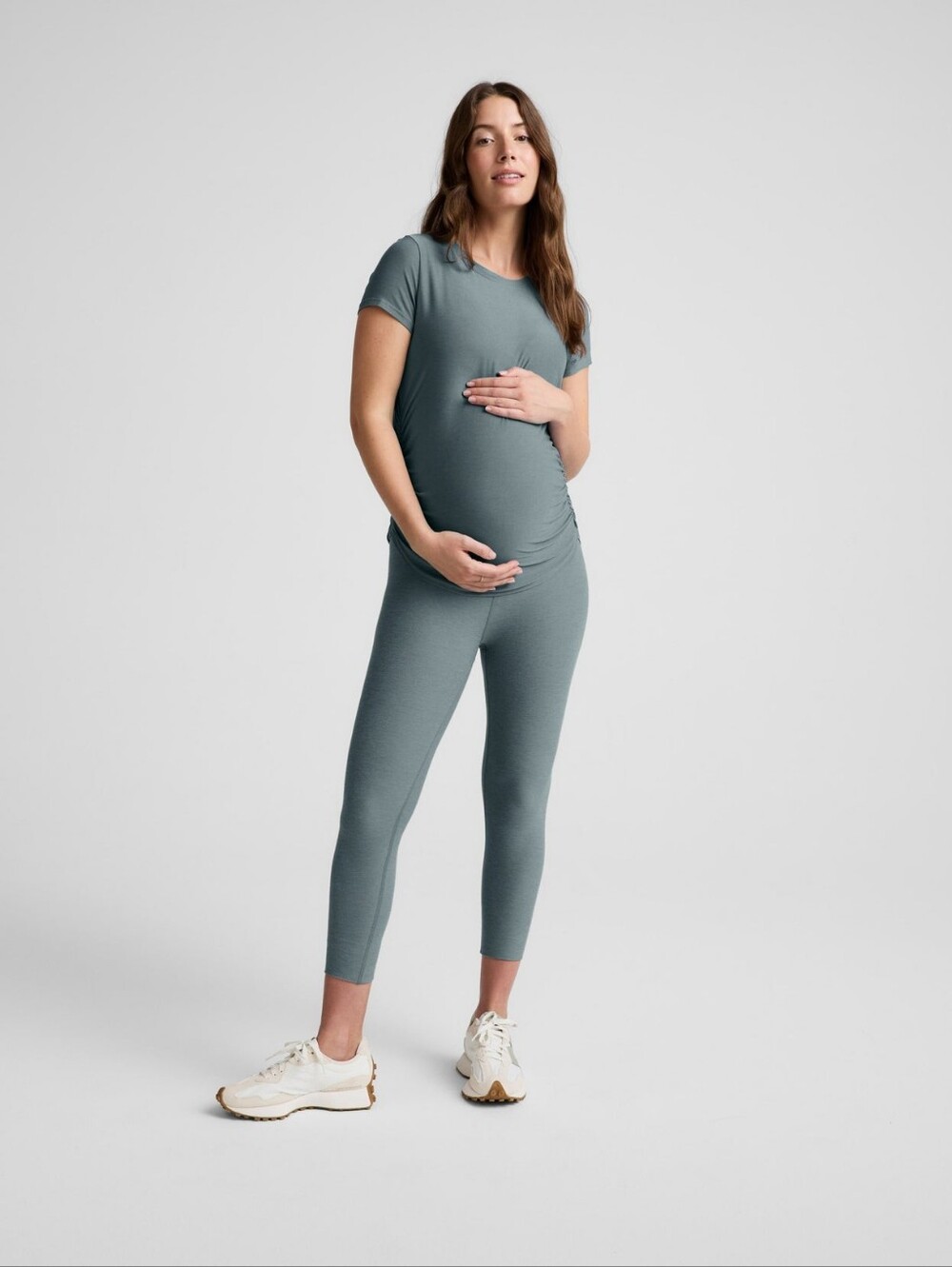 Beyond Yoga Featherweight One & Only Maternity Tee In Storm Heather- Medium